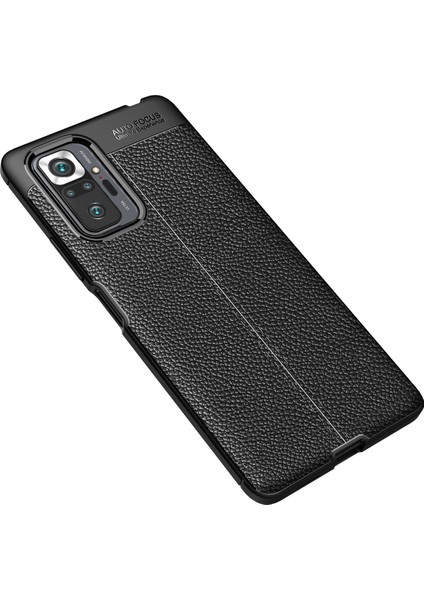 Xiaomi Redmi Için Litchi Grain Yumuşak Tpu Protector Cep Telefon Kapağı Kılıfı Note 10 Pro-Black (Yurt Dışından)