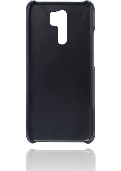 Çift Kart Yuvası ile Pu Deri Kaplı Pc Kabuğu Xiaomi Redmi 9-Blue Için (Yurt Dışından) modelleri