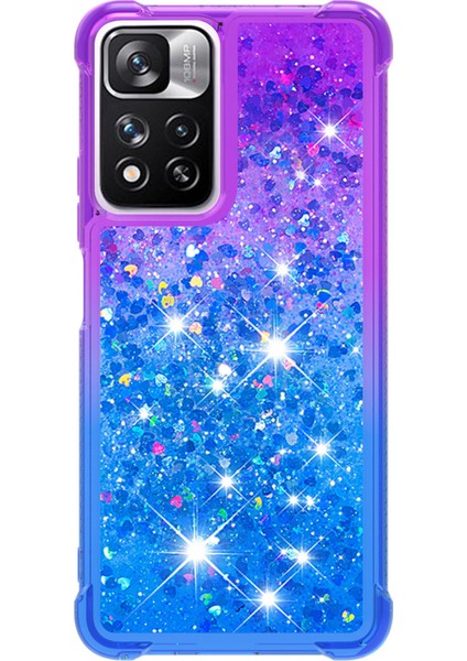 Le3 Serisi Gradyan Akan Hızlı ve Çekmeye Dayanıklı Yumuşak Tpu Cep Telefon Kılıfı Xiaomi Redmi Için Not 11 Pro+ 5g/redmi Not 11 Pro 5g (Çin) (Mediatek) -Purple Blue (Yurt Dışından)