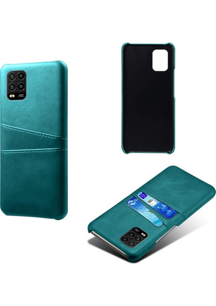 Çift Kart Yuvaları ile Pu Deri Kaplamalı Xiaomi Mi 10 Lite 5g-Green Için (Yurt Dışından)