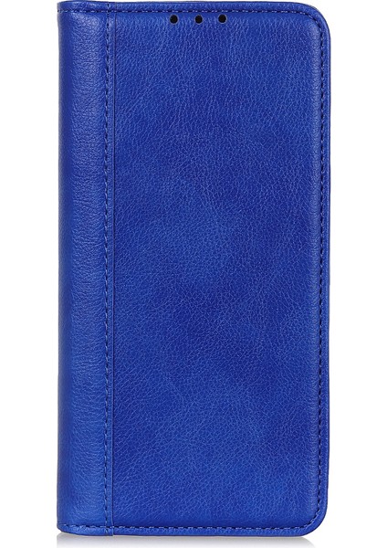 Litchi Doku Bölünmüş Deri Anti Damla Damla Cüzdan Stand Telefon Kapak Kılıfı Xiaomi Redmi Not 11 4g (Mediatek)/redmi 10 4g/redmi 10 2022 4g/10 Prime-Blue (Yurt Dışından) fiyatları