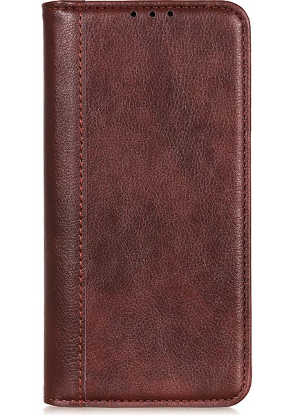 Litchi Doku Bölünmüş Deri Anti Damla Damla Cüzdan Stand Telefon Kapak Kılıfı Xiaomi Redmi Not 11 4g (Mediatek)/redmi 10 4g/redmi 10 2022 4g/10 Prime-Brown (Yurt Dışından) fiyatları