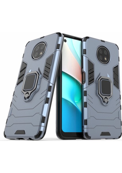 Pc+Tpu Hibrit Kabuk Parmak Yüzük Tutucu Xiaomi Redmi Için Kickstand Case Note 9 5g/redmi Not 9t 5g-Blue (Yurt Dışından)