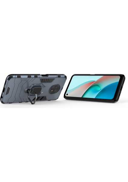 Pc+Tpu Hibrit Kabuk Parmak Yüzük Tutucu Xiaomi Redmi Için Kickstand Case Note 9 5g/redmi Not 9t 5g-Blue (Yurt Dışından)