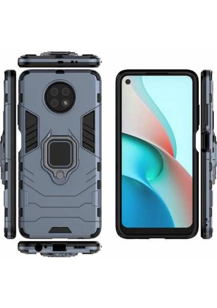 Pc+Tpu Hibrit Kabuk Parmak Yüzük Tutucu Xiaomi Redmi Için Kickstand Case Note 9 5g/redmi Not 9t 5g-Blue (Yurt Dışından)