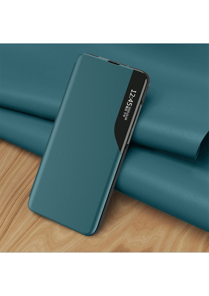 Pu Deri Telefon Kapağı Xiaomi Için Poco X3/poco X3 Nfc Görünüm Pencere Deri Standı Kılıf Kırmızısı (Yurt Dışından)
