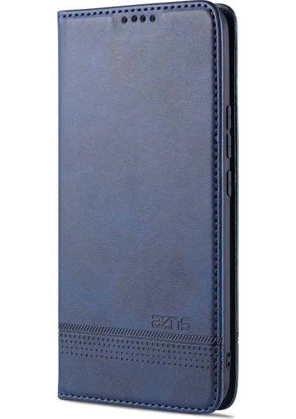 Otomatik Emilen Pu Deri+Tpu Cüzdan Stand Telefon Kapak Kılıfı Xiaomi Mi Note 10 Lite-Blue (Yurt Dışından)