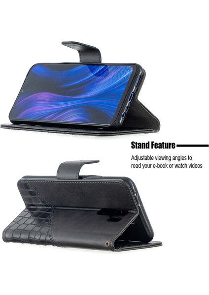 Xiaomi Redmi 9-Black Için Çeşitli Timsah Deri Deri Cüzdan Kılıfı (Yurt Dışından) fiyatları