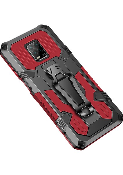 Plastik+Tpu Hibrid Kickstand Kapak Kılıfı Xiaomi Redmi Note 9s/redmi Note 9 Pro/redmi Note 9 Pro Max-Red (Yurt Dışından)