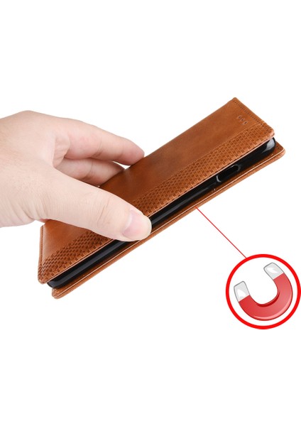 Xiaomi Poco X3 Nfc/poco X3-Brown Için Vintage Stil Deri Cüzdan Kılıfı (Yurt Dışından)