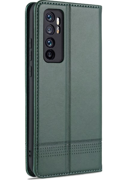 Otomatik Emilen Pu Deri+Tpu Cüzdan Stand Telefon Kapağı Kılıfı Xiaomi Mi Note 10 Lite-Yeşil (Yurt Dışından)