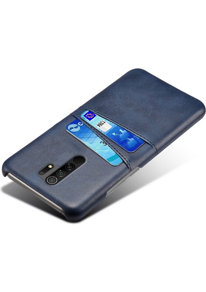 Çift Kart Yuvası ile Pu Deri Kaplı Pc Kabuğu Xiaomi Redmi 9-Blue Için (Yurt Dışından) fırsatları