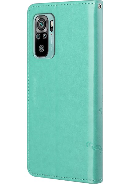 Ayarlanabilir Stand Tasarım Kelebek Çiçekler Desaret Anti-Çizgiye Dönüştüren Xiaomi Redmi 10 4g (2021)/10 Prime/10 2022 4g/not 11 4g (Mediatek) -Green (Yurt Dışından) fırsatları