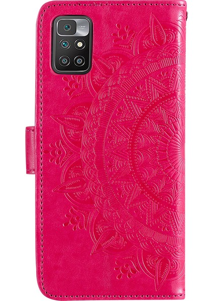 Xiaomi Için Redmi 10 4g (2021)/REDMI 10 2022 4g/redmi 10 Prime/redmi Not 11 4g (Mediatek) Basılı Mandala Çiçek Pu Deri Deri Cüzdan Stand Telefon Flip Kapak Kılıfı (Yurt Dışından) modelleri