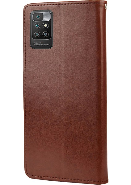 Pu Deri Kelebekler Desen Dondurma Cüzdan Tasarım Telefon Kılıfı Xiaomi Redmi Not 11 4g (Mediatek)/redmi 10 4g (2021)/REDMI 10 2022 4g/redmi 10 Prime-Brown (Yurt Dışından) modelleri