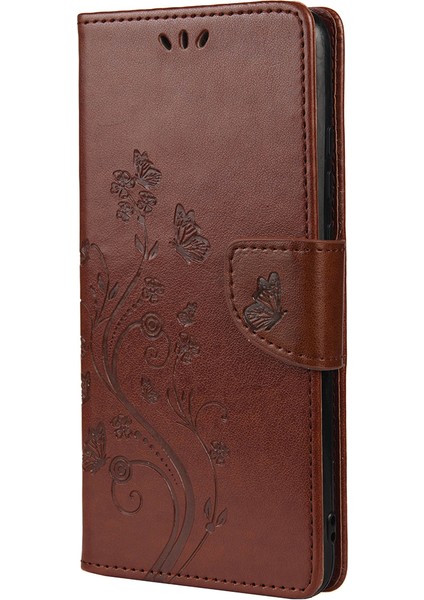 Basılı Kelebek Çiçek Deseni Pu Deri Manyetik Flip Kapak Standı Özellik Xiaomi Redmi Için Cüzdan Telefon Kılıfı Not 11 Pro 5g (Çin) (Mediatek)/not 11 Pro+ 5g-Brown (Yurt Dışından) fiyatları