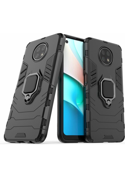 Pc+Tpu Hibrit Kabuk Parmak Yüzük Tutucu Xiaomi Redmi Için Kickstand Case Note 9 5g/redmi Not 9t 5g-Black (Yurt Dışından)