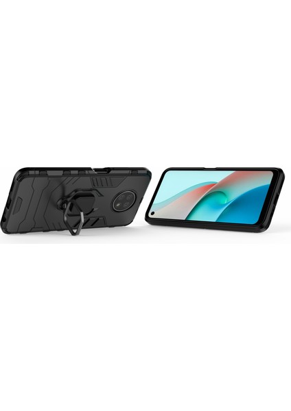 Pc+Tpu Hibrit Kabuk Parmak Yüzük Tutucu Xiaomi Redmi Için Kickstand Case Note 9 5g/redmi Not 9t 5g-Black (Yurt Dışından)