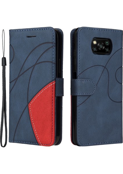 Xiaomi Poco X3 Nfc/poco X3/poco X3 Pro, Bi Renk Ekleme Pu Deri Kılıf (Yurt Dışından)