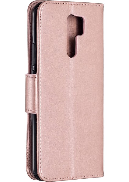 Baskı Kelebekleri Cüzdan Stand Flip Deri Telefon Kabuğu Xiaomi Redmi 9 Rose Altın (Yurt Dışından) modelleri
