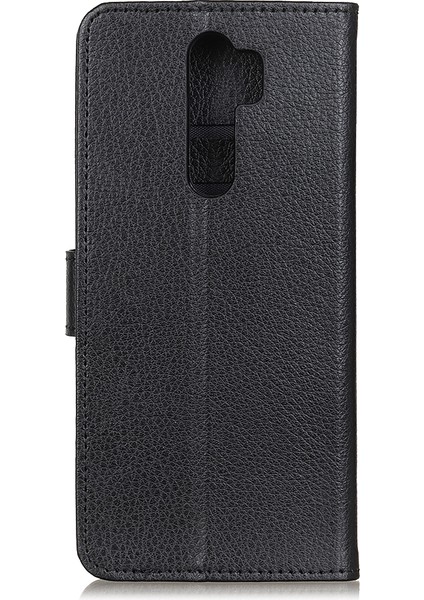 Xiaomi Redmi Için 9 Cep Telefonu Çantası Kasası Litchi Cilt Manyetik Şık Deri Kabuk-Siyah (Yurt Dışından) modelleri