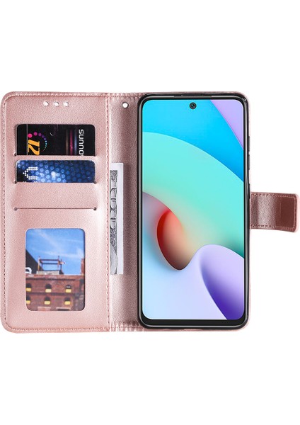 Xiaomi Için Redmi 10 4g (2021)/REDMI 10 2022 4g/redmi 10 Prime/redmi Not 11 4g (Mediatek) Baskılı Mandala Çiçek Pu Deri Deri Cüzdan Stand Telefon Flip Cover Kapak Kılıfı Golü Altın (Yurt Dışından) fırsatları