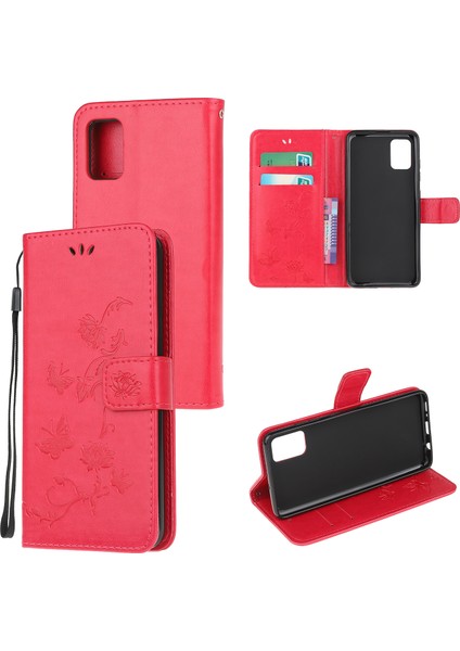 Baskı Kelebek Çiçekler Tasarım Deri Cüzdan Telefon Kapağı Xiaomi Poco M3-Red Için (Yurt Dışından)