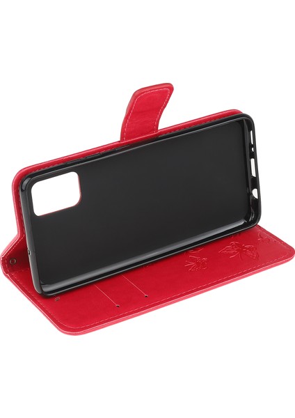 Baskı Kelebek Çiçekler Tasarım Deri Cüzdan Telefon Kapağı Xiaomi Poco M3-Red Için (Yurt Dışından)