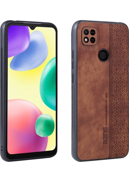 Xiaomi Için Redmi 10A/REDMI 9c/redmi 9c Nfc Baskılı Desen Anti-Drop Telefon Kılıfı Pu Deri Kaplamalı Tpu Kapak-Kahverengi (Yurt Dışından)
