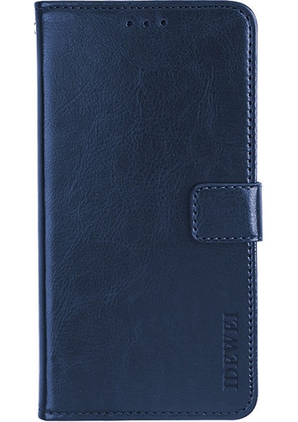 Çılgın At Dokusu Tam Vücut Koruma Cüzdan Stand Folio Xiaomi Redmi Için Deri Kılıf 10 4g (2021)/10 Prime/10 2022 4g/not 11 4g (Mediatek) -Dark Mavi (Yurt Dışından)