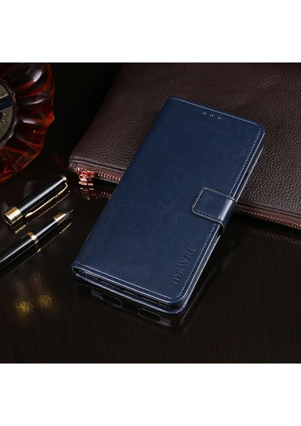 Çılgın At Dokusu Tam Vücut Koruma Cüzdan Stand Folio Xiaomi Redmi Için Deri Kılıf 10 4g (2021)/10 Prime/10 2022 4g/not 11 4g (Mediatek) -Dark Mavi (Yurt Dışından) fiyatları