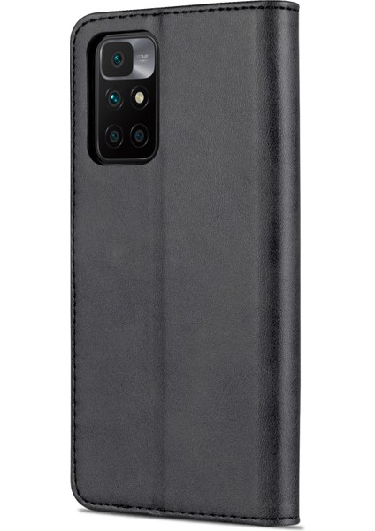 Deri Cüzdan Stand Telefon Kılıfı Flip Kart Yuvaları Xiaomi Redmi Için Tam Telefon Kabuğu Korunmalı 10 4g (2021)/REDMI 10 2022 4g/redmi Not 11 4g (Mediatek)/redmi 10 Prime-Black (Yurt Dışından) modelleri