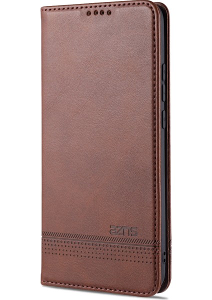 Otomatik Emilen Pu Deri+Tpu Cüzdan Stand Telefon Kapak Kılıfı Xiaomi Mi Note 10 Lite-Coffee (Yurt Dışından)