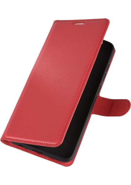 Xiaomi Redmi Için Litchi Cilt Manyetik Deri Kılıf Not 9/redmi 10X 4g Cüzdan Stand Tasarım Telefon Vaka Kırmızı (Yurt Dışından)