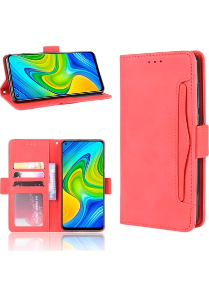 Çoklu Kart Yuvası Deri Xiaomi Için Benzersiz Kabuk Redmi Note 9/redmi 10X 4g-Kırmızı (Yurt Dışından)