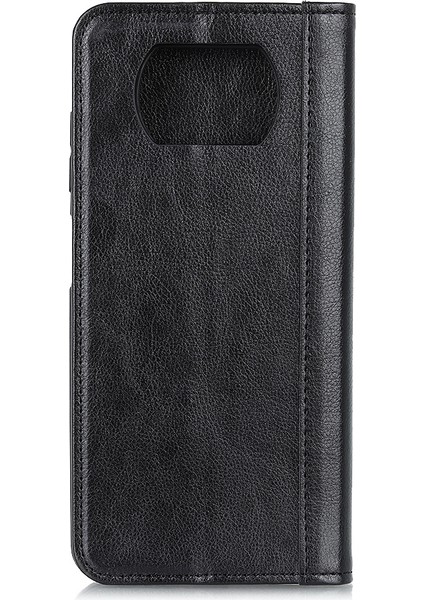 Xiaomi Için Poco X3 Nfc/poco X3 Telefon Kılıfı Pu Deri Telefon Kapağı Damla Geçirmez Litchi Doku Koruyucu Stand Cüzdan Black (Yurt Dışından)