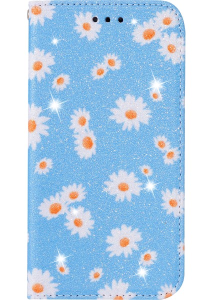 Daisy Desen Flash Toz Kart Tutucu Xiaomi Redmi Için Deri Telefon Kılıfı 9 Blue (Yurt Dışından)