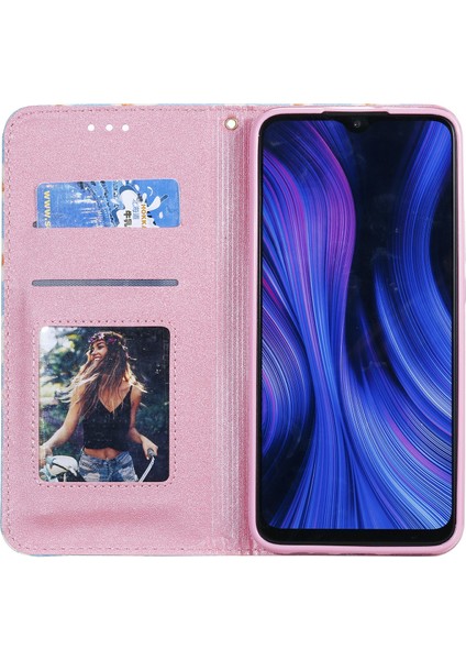 Daisy Desen Flash Toz Kart Tutucu Xiaomi Redmi Için Deri Telefon Kılıfı 9 Blue (Yurt Dışından) modelleri