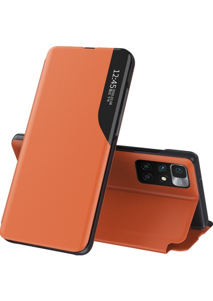 Pencere Standı Tasarım Deri Kılıf Telefon Kapağı Xiaomi Için Redmi 10 4g (2021)/REDMI 10 2022 4g/redmi Not 11 4g (Mediatek)/redmi 10 Prime-Terrange (Yurt Dışından)