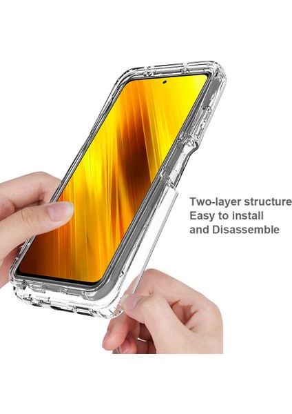 Net Şık Gradyan Renk Kılıfı Çıkarılabilir 2'si 1 Arada Tasarım Anti-Çizelge Tpu+Pc Telefon Kapağı Xiaomi Poco X3 Nfc/poco X3/poco X3 Pro-Şöhretli (Yurt Dışından)