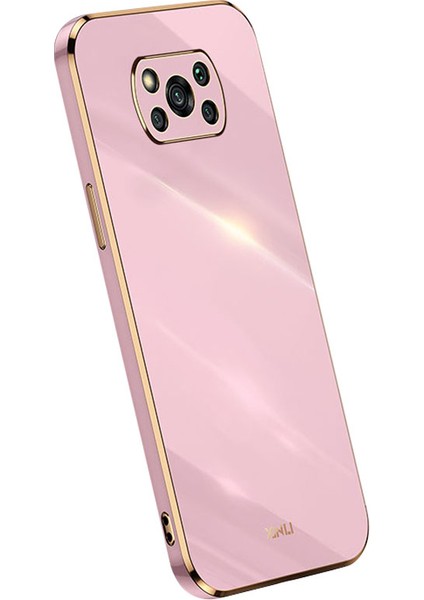 Xıaomı Poco X3/x3 Pro/x3 Nfc Için Xinli Telefon Kılıfı, Damla Geçirmez Elektrokaplatma Altın Kenar Tpu Koruyucu Arka Kapak-Moral (Yurt Dışından)