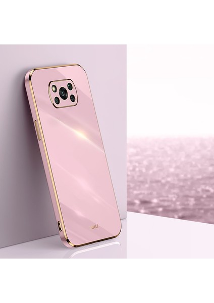 Xıaomı Poco X3/x3 Pro/x3 Nfc Için Xinli Telefon Kılıfı, Damla Geçirmez Elektrokaplatma Altın Kenar Tpu Koruyucu Arka Kapak-Moral (Yurt Dışından)