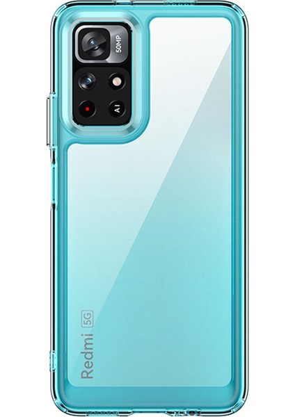 Xiaomi Redmi Için Not 11 5g (Çin) (Mediatek)/not 11S 5g/not 11T 5g Tpu+Akrilik Bağımsız Pc Düğmeleri ile Açık Telefon Kasası-Şeffaf Mavi (Yurt Dışından)