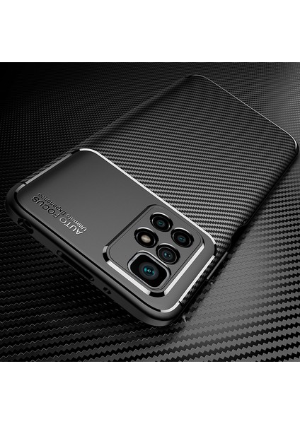 Karbon Fiber Doku Esnek Dayanıklı Dayanıklı Fall Işık Tpu Xiaomi Için Redmi 10 4g (2021)/REDMI 10 2022 4g/redmi Not 11 4g (Mediatek)/redmi 10 Prime-Black (Yurt Dışından) modelleri