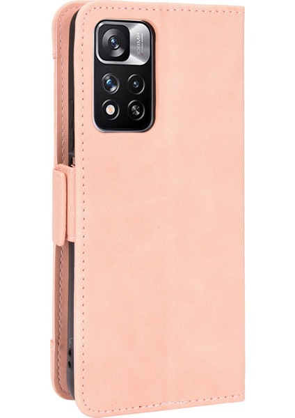 Manyetik Kapanma Çekmeye Dayanıklı Kılıf Çok Kart Yuvası Tasarım Pu Deri Telefon Kapağı Xiaomi Redmi Note 11 Pro+ 5g/redmi Note 11 Pro 5g (Çin) (Mediatek) -Pink (Yurt Dışından) modelleri