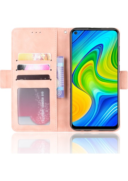 Birden Çok Kart Yuvası Deri Xiaomi Için Benzersiz Kabuk Redmi Note 9/redmi 10X 4g-Pink (Yurt Dışından)