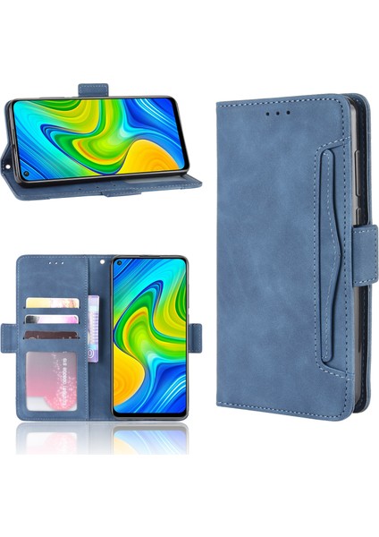 Birden Çok Kart Yuvası Deri Xiaomi Için Benzersiz Kabuk Redmi Note 9/redmi 10X 4g-Blue (Yurt Dışından)