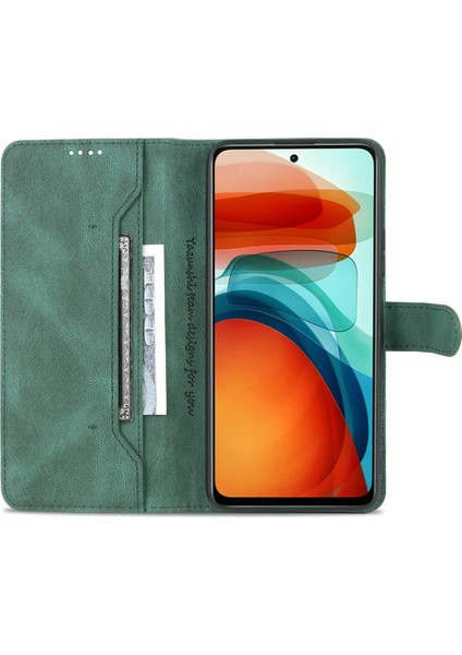 Shockroof Anti-Drop Cüzdan Tasarım Telefon Kılıfı Flip Telefon Kapağı Stand ile Xiaomi Redmi Note 10 Pro 5g/poco X3 Gt-Green (Yurt Dışından)
