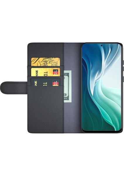 Xiaomi Mi 11I/POCO F3/redmı K40/REDMI K40 Pro/redmi K40 Pro+ Split Orijinal Deri Kitap Cüzdan Flip Kılıf Tam Koruma Folio Stand Kapak Koruyucu-Black (Yurt Dışından) fiyatları