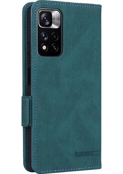 Xiaomi Redmi Için Note 11 Pro 5g (Çin) (Mediatek)/11 Pro+ 5g Donanım Tasarımı Pu Deri Kitap Kılıf Stand Manyetik Kapatma Flip Cüzdan Kapak Blue (Yurt Dışından) modelleri